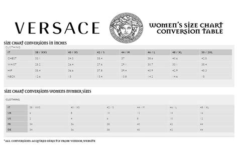 versace mens shirt size chart|versace size chart men's.